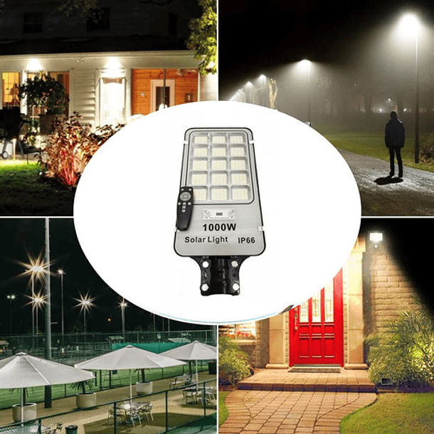 Foco Solar 1000 Watt Alumbrado Exterior Con Poste Y 420 Led 11