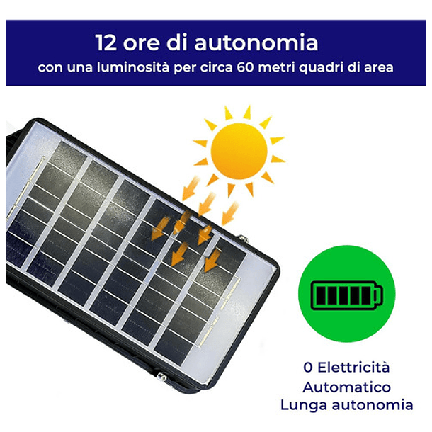 Foco Solar 1200w Potente Luz Led Exterior + Soporte 2