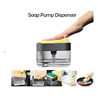 Dispensador Jabon Lavalozas Bomba Esponja Recipiente Gris 3