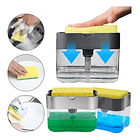 Dispensador Jabon Lavalozas Bomba Esponja Recipiente Gris 4