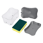 Dispensador Jabon Lavalozas Bomba Esponja Recipiente Gris 6