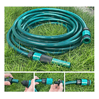 Manguera De Riego Jardín Reforzada 1/2 PLG X 15mts + Acoples 4