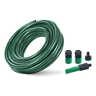 Manguera De Riego Jardín Reforzada 1/2 PLG X 15mts + Acoples 6
