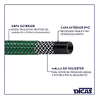 Manguera De Riego Jardín Reforzada 1/2 PLG X 15mts + Acoples 10