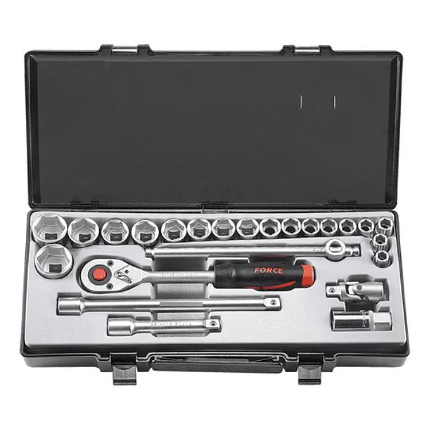 Juego De Dados 1/2 10-32 Mm Hexagonal 24 Pzs. Force 4243-5 2