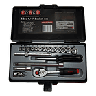 Juego De Dados 1/4 4-14mm De 19 Pzas. Force 2203-5 Gris 1