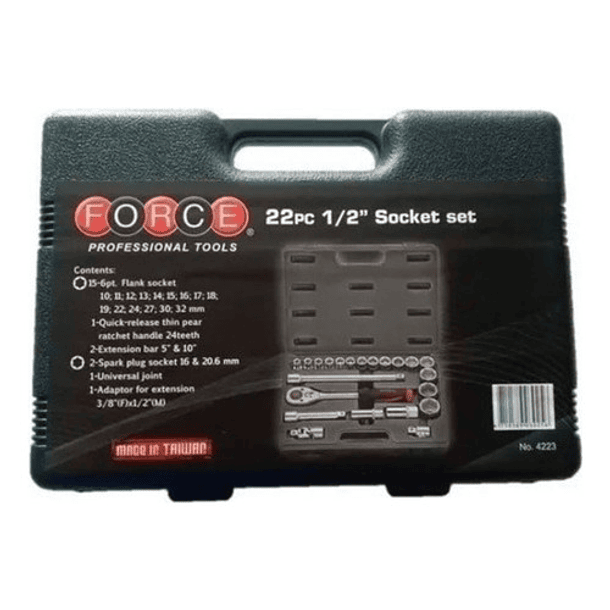 Juego Dados De 1/2'' Hex. 10-32mm 22 Piezas (4223) Force 4