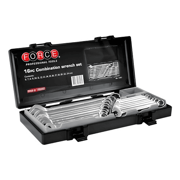 Juego Llaves Punta Corona De 6-24 Mm 16 Piezas (5161) Force Plateado 1