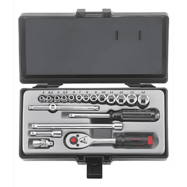 Juego De Dados 1/4'' De 19 Piezas 4-14mm (2203) Force Cromad 1