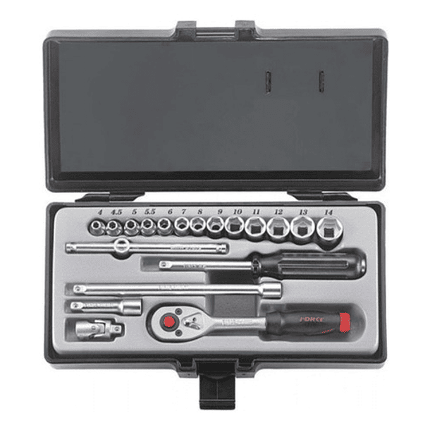 Juego De Dados 1/4''  19 Piezas 4-14mm (2203-5) Force Cromad 2