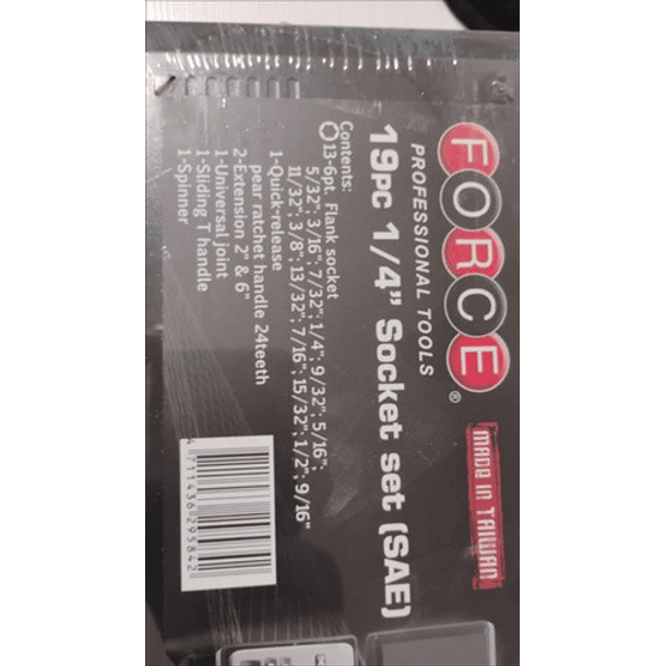 Jgo. Dados []1/4  3/16 -9/16  (2203s-5)  - Force Gris 5