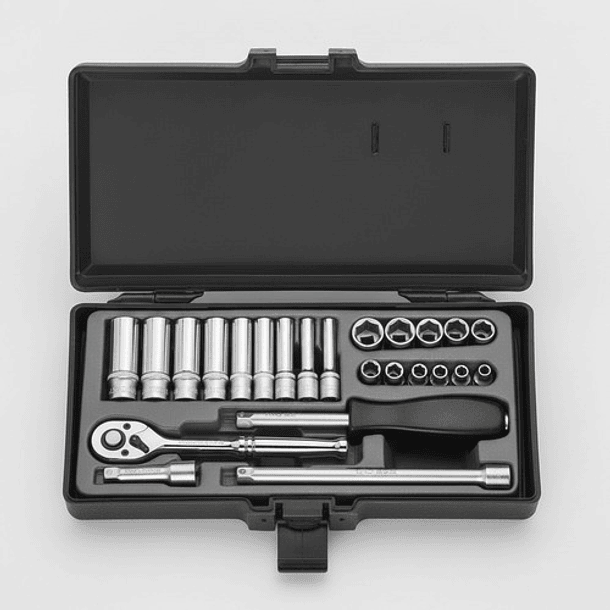 Juego Dados Largo []1/4` 24 Pz, M/m, Hexagonal (2253), Force 4