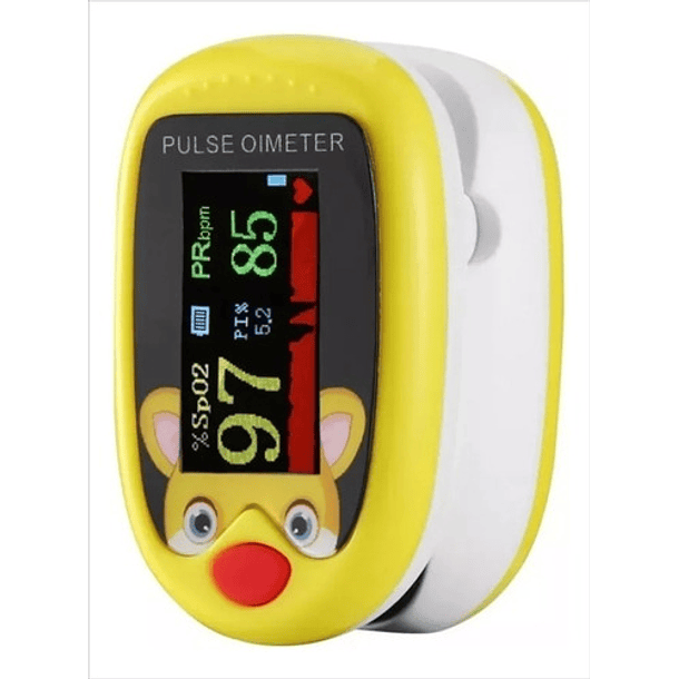 Oxímetro De Dedo Oximeter Recargable Usb C Para Niños Y Adultos Led Amarillo 2