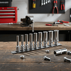 Jgo. Dados 1/4`` 5/32``-9/16`` Largos Hex.(21110d-5) Force 6