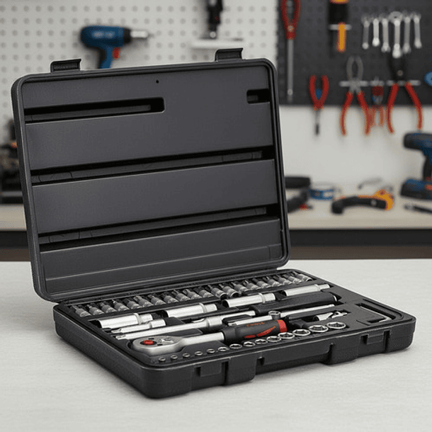 Juego De Dados 1/4 De 46 Pzas. Milimétrico. Force 2461-5 Gris 7