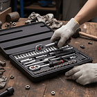 Juego De Dados 1/4 De 46 Pzas. Milimétrico. Force 2461-5 Gris 8