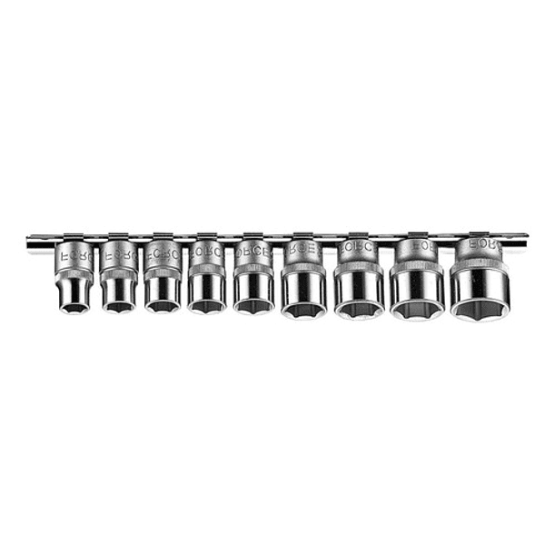 Juego Dados 3/8'' Hexagonales 9-19mm 9pz 3093 Force Cromado 3