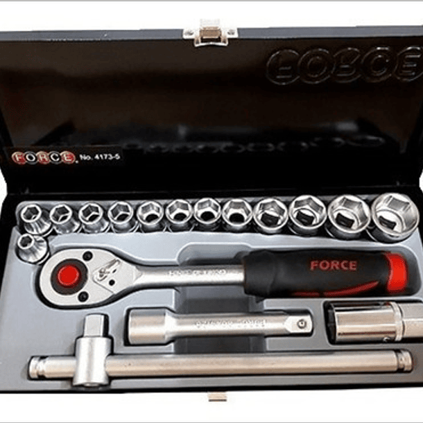 Juego De Dados Poligonales 1/2`` 8-26 Mm. (4173-9), Force