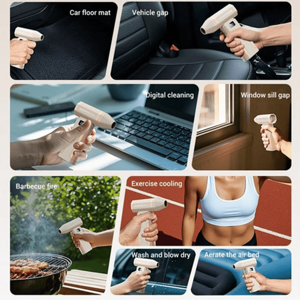 Soplador Inalámbrico Alta Presión Ventilador Turbo Potente 9