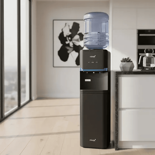 Dispensador Eléctrico Agua Fría Y Caliente Ventilador Gris