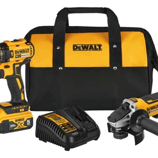 kit 1 Taladro Percutor 340w 1/2" (13mm) DCD7781 +  1 Esmeril Angular DeWalt DCK248P1-B2 + 1 Batería 5Ah