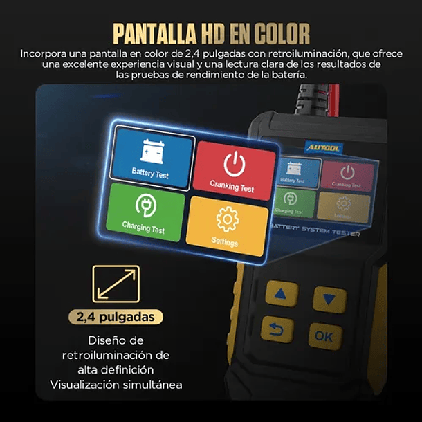 Probador De Baterías Agm Gel Efb Atv Auto Moto 8v a 29v  2000cca 4