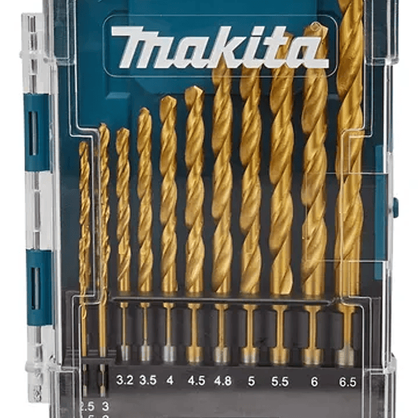 SET BROCAS METAL HSS-TINTRURO DE TITANIO 13 PIEZAS 1.5 - 6.5 MM  MAKITA