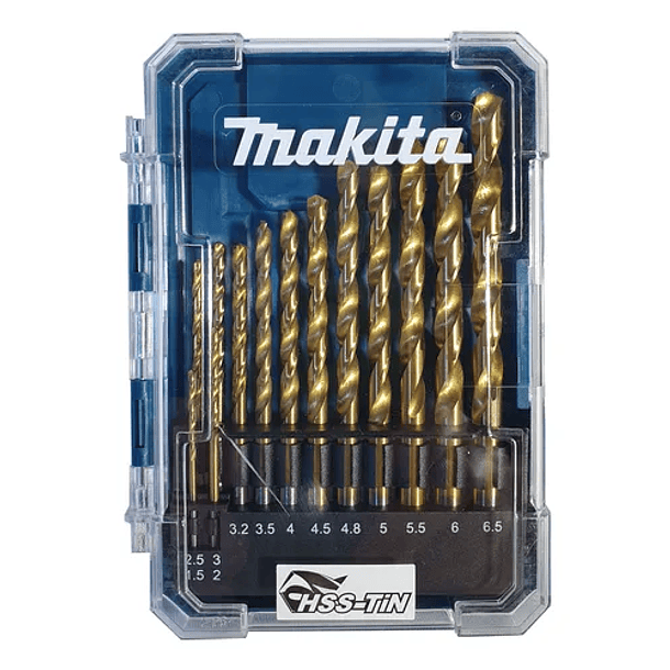 SET BROCAS METAL HSS-TINTRURO DE TITANIO 13 PIEZAS 1.5 - 6.5 MM  MAKITA 3