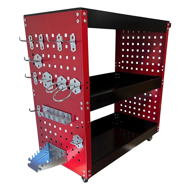 Carro Porta Herramientas de Acero Con Soportes Organizadores 4