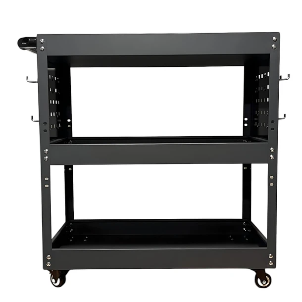 Carro Porta Herramientas de Acero Con Soportes Organizadores Color Gris 1