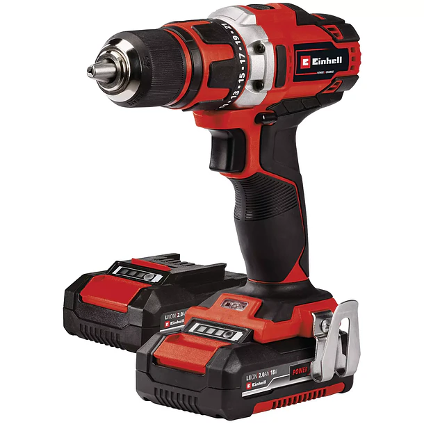 Taladro Atornillador Percutor Inalámbrico Einhell + 2 Baterias 2.0Amp + 1 Cargador + Maletín 1