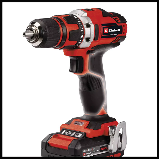 Taladro Atornillador Percutor Inalámbrico Einhell + 2 Baterias 2.0Amp + 1 Cargador + Maletín 6