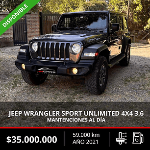 JEEP WRANGLER SPORT UNLIMITED 4X4 3.6 2021