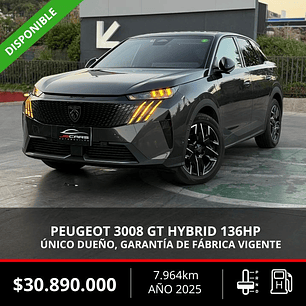 PEUGEOT 3008 GT HYBRID 136HP 2025