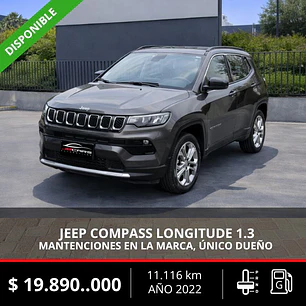 JEEP COMPASS LONGITUDE 1.3 AUT 2022