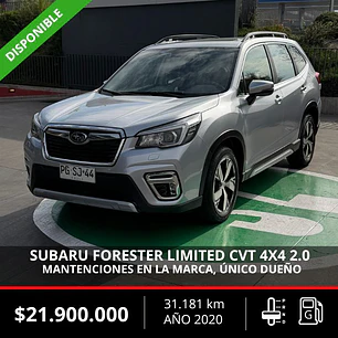 SUBARU FORESTER LIMITED CVT 4X4 2.0 2020