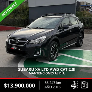 SUBARU XV LTD AWD CVT 2.0I 2016