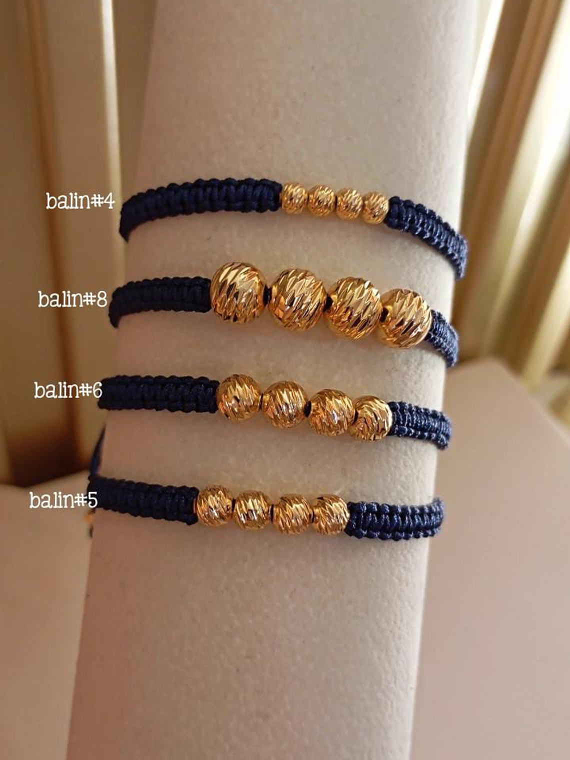 PULSERAS DE BORDADO + BALINES - ORO LAMINADO  1