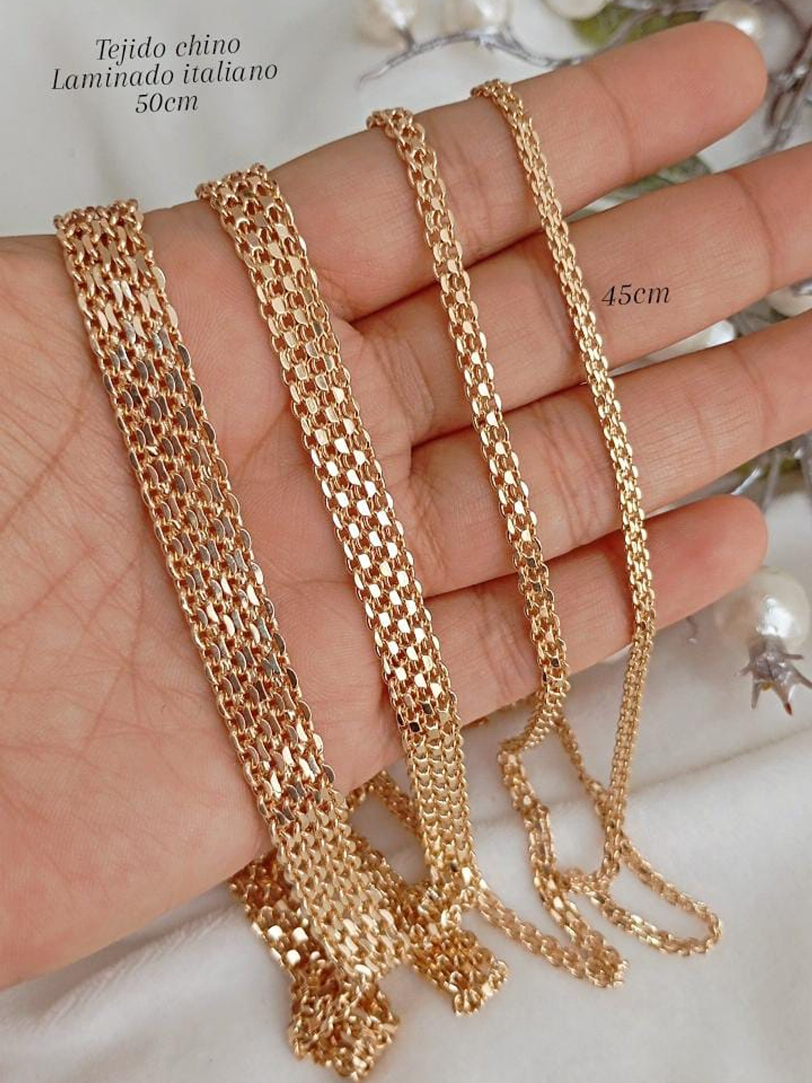 CADENAS TEJIDO CHINO - ORO LAMINADO 1