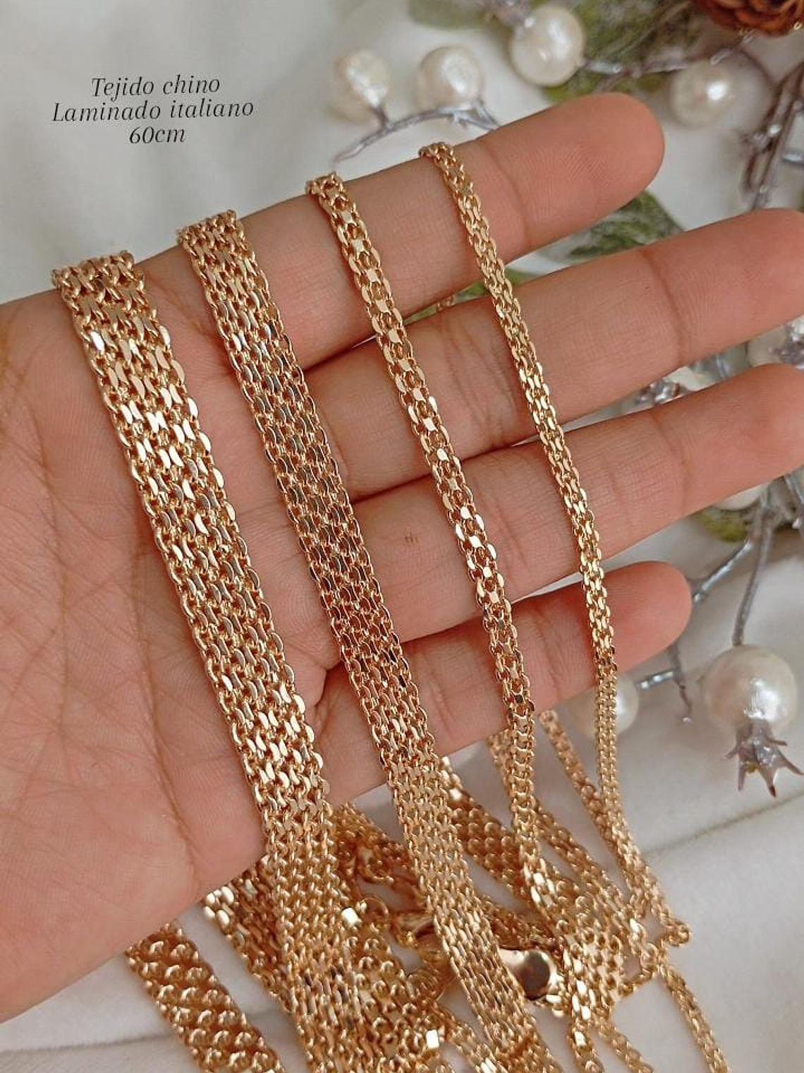 CADENAS TEJIDO CHINO - ORO LAMINADO 2