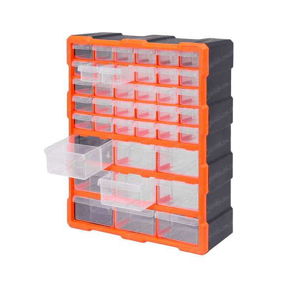 Organizador con separación 9 bins grandes y 30 pequeños transparentes