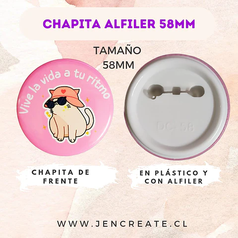 Chapitas con Alfiler 58mm
