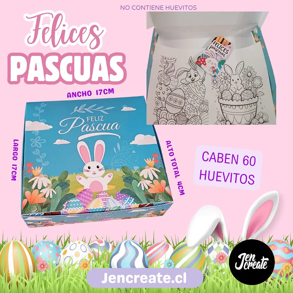 caja para huevitos de pascua 17x17x4cm 1