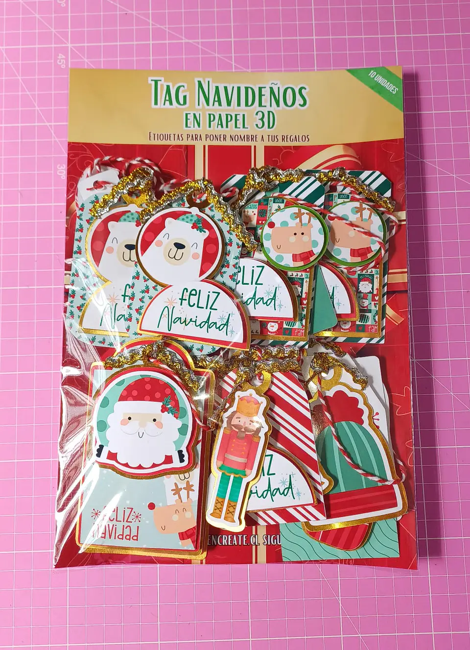 Tag Navideños en papel 3D pack 10 unidades 2