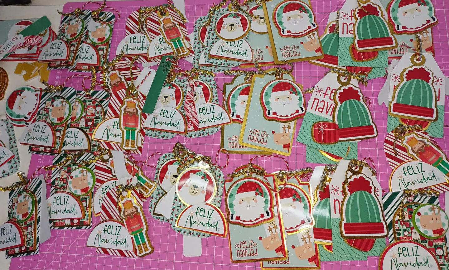 Tag Navideños en papel 3D pack 10 unidades 4