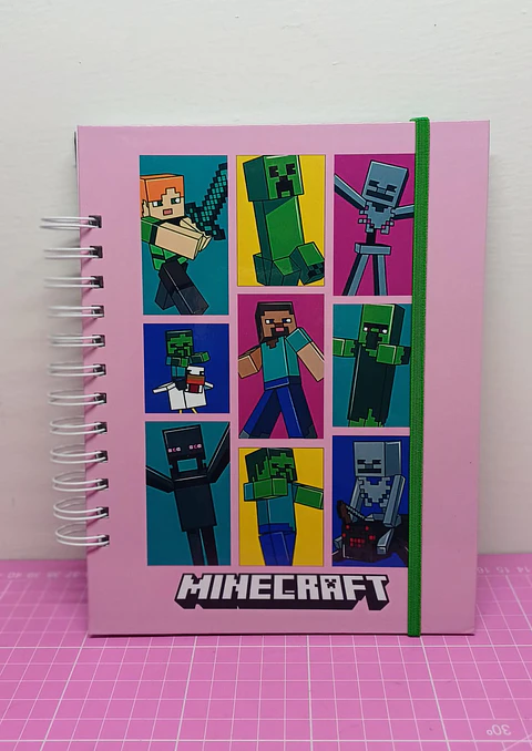 Libro para Colorear de Minecraft Rosa tamaño a5