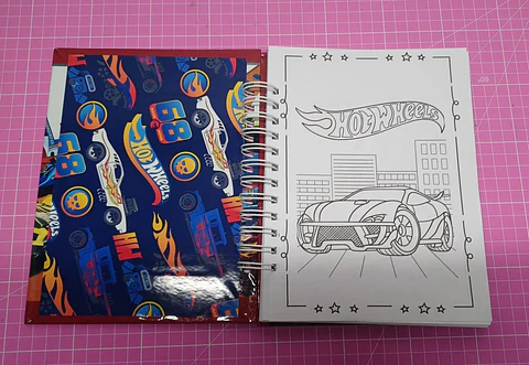 Libro para Colorear de Hotwheel rojo tamaño a5