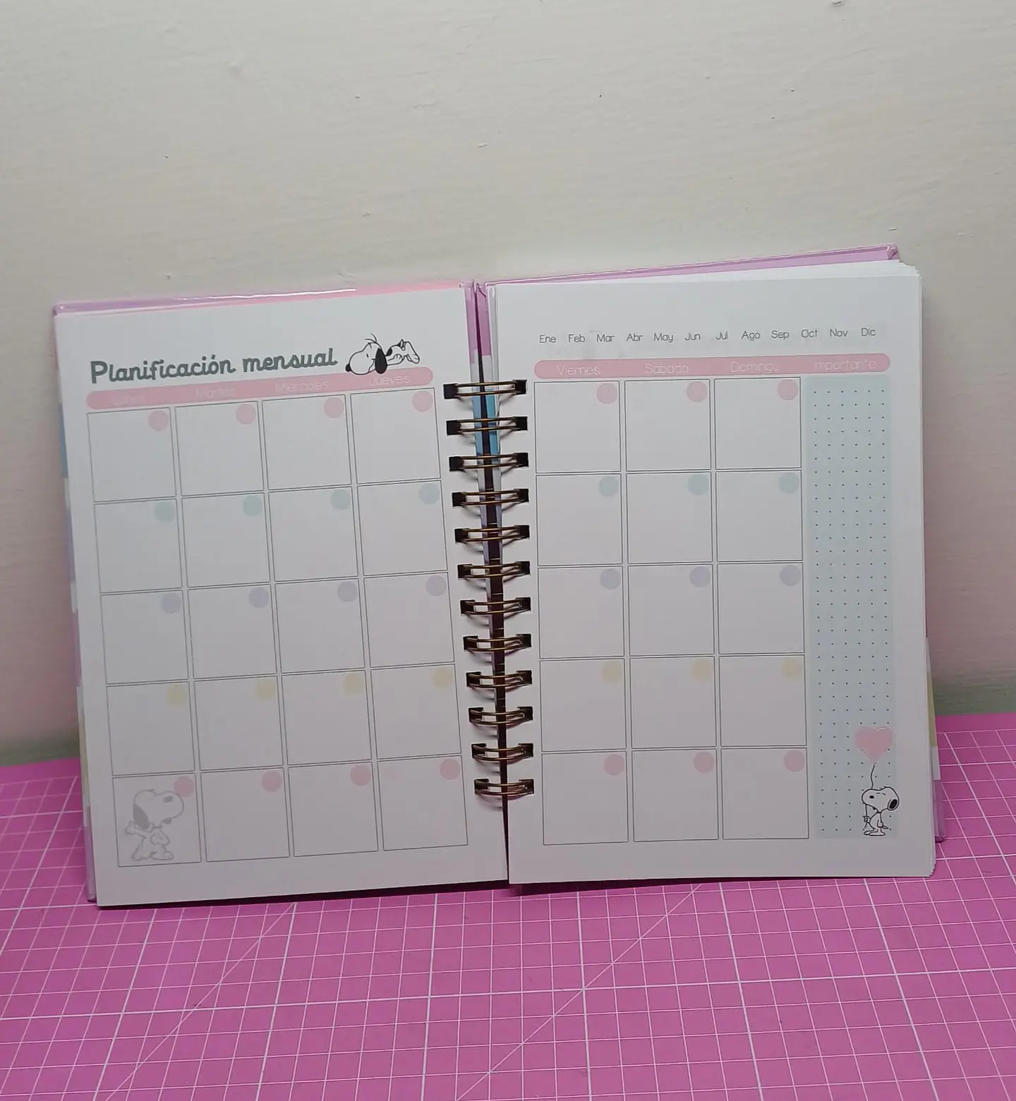 Snoopy Planner rosa a5 110 hojas 6