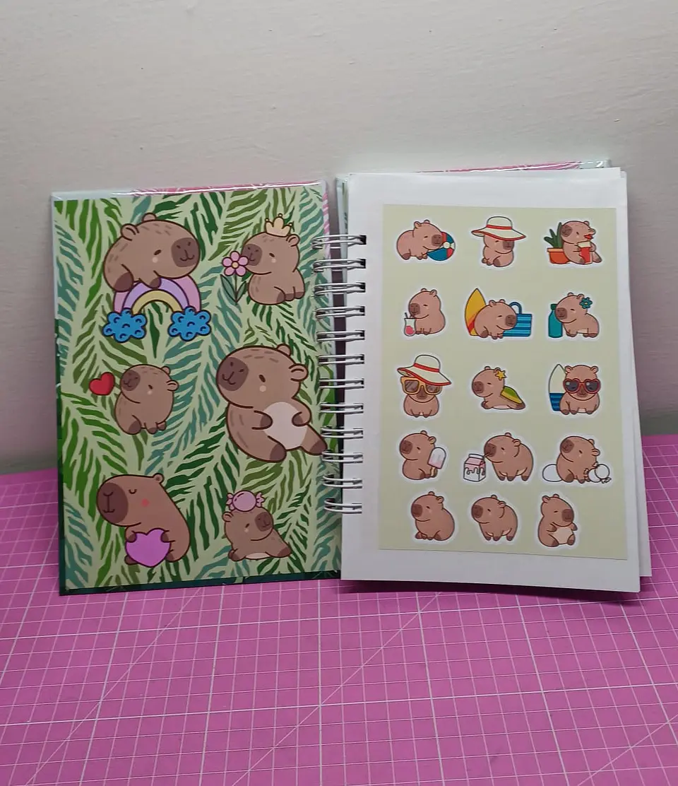 Capybara Rosa Agenda sin fecha tamaño a5 110 hojas 8