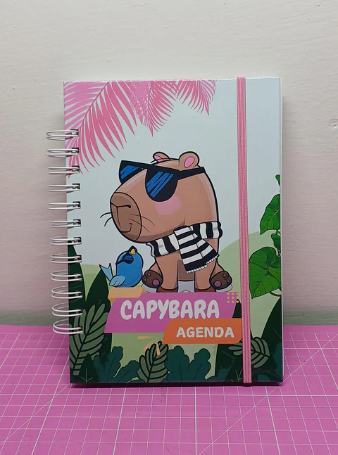 Capybara Rosa Agenda sin fecha tamaño a5 110 hojas